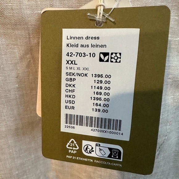 Gudrun Sjöden Woven Linen Dress in Natural NEW XXL - Picture 4 of 7